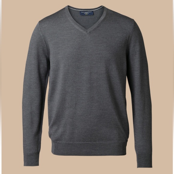 CHARLES TYRWHITT Merino V-Neck Jumper - Color Grey - Size XXXL - Picture 5 of 7